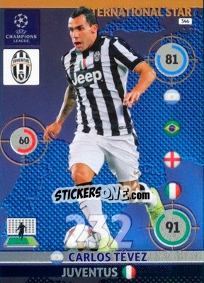 Cromo Carlos Tévez - UEFA Champions League 2014-2015. Adrenalyn XL - Panini