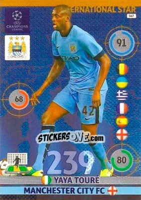 Sticker Yaya Touré - UEFA Champions League 2014-2015. Adrenalyn XL n. 347 - Panini