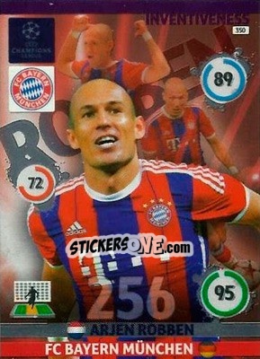 Sticker Arjen Robben - UEFA Champions League 2014-2015. Adrenalyn XL n. 350 - Panini