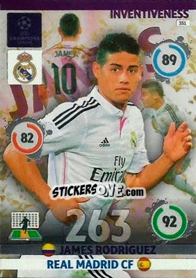 Sticker James Rodríguez - UEFA Champions League 2014-2015. Adrenalyn XL n. 351 - Panini