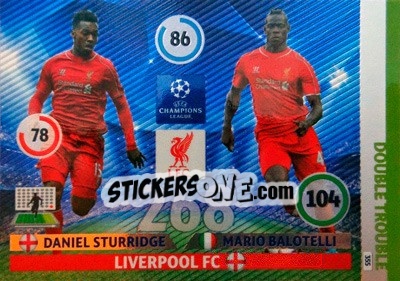 Sticker Daniel Sturridge / Mario Balotelli - UEFA Champions League 2014-2015. Adrenalyn XL n. 355 - Panini