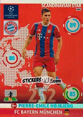 Sticker Pierre-Emile Højbjerg - UEFA Champions League 2014-2015. Adrenalyn XL n. 366 - Panini