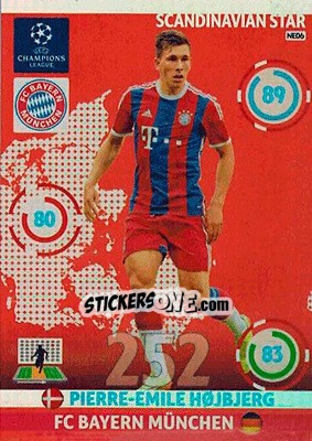 Cromo Pierre-Emile Højbjerg - UEFA Champions League 2014-2015. Adrenalyn XL - Panini