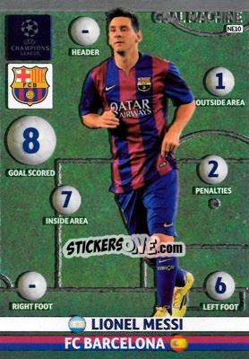 Sticker Lionel Messi - UEFA Champions League 2014-2015. Adrenalyn XL n. 370 - Panini
