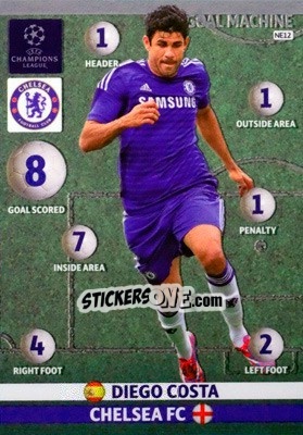 Sticker Diego Costa - UEFA Champions League 2014-2015. Adrenalyn XL n. 372 - Panini