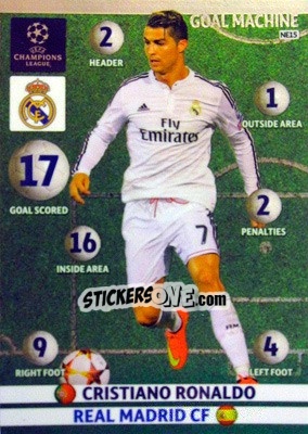 Sticker Cristiano Ronaldo - UEFA Champions League 2014-2015. Adrenalyn XL n. 375 - Panini