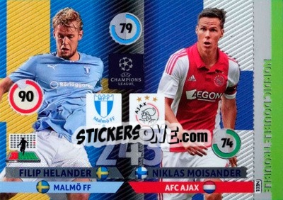 Sticker Filip Helander / Niklas Moisander - UEFA Champions League 2014-2015. Adrenalyn XL n. 376 - Panini