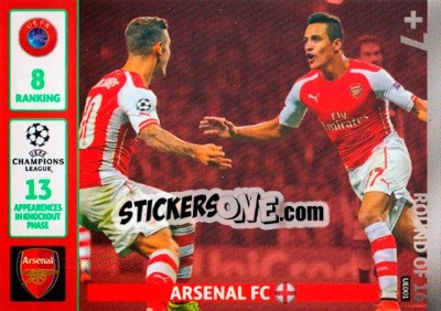 Sticker Arsenal FC - UEFA Champions League 2014-2015. Adrenalyn XL n. UE001 - Panini