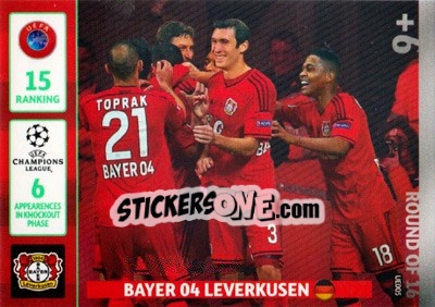 Cromo Bayer 04 Leverkusen - UEFA Champions League 2014-2015. Adrenalyn XL - Panini