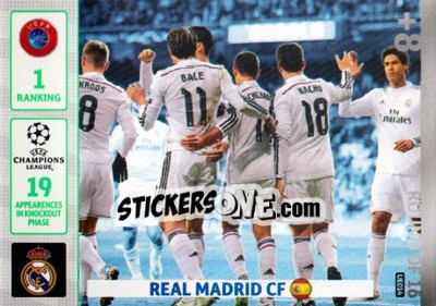 Sticker Real Madrid CF - UEFA Champions League 2014-2015. Adrenalyn XL n. UE014 - Panini