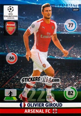 Sticker Olivier Giroud - UEFA Champions League 2014-2015. Adrenalyn XL n. UE019 - Panini
