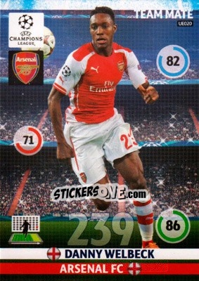 Sticker Danny Welbeck - UEFA Champions League 2014-2015. Adrenalyn XL n. UE020 - Panini