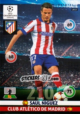 Sticker Saul Ñiguez - UEFA Champions League 2014-2015. Adrenalyn XL n. UE023 - Panini