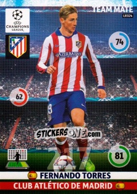 Sticker Fernando Torres - UEFA Champions League 2014-2015. Adrenalyn XL n. UE024 - Panini