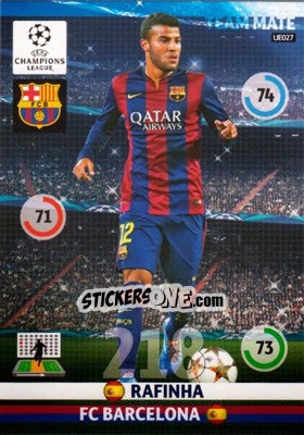 Sticker Rafinha - UEFA Champions League 2014-2015. Adrenalyn XL n. UE027 - Panini