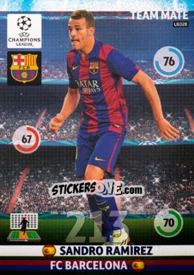 Sticker Sandro Ramirez - UEFA Champions League 2014-2015. Adrenalyn XL n. UE028 - Panini