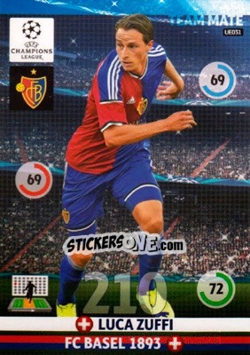 Sticker Luca Zuffi - UEFA Champions League 2014-2015. Adrenalyn XL n. UE031 - Panini