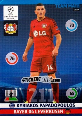 Sticker Kyriakos Papadopoulos - UEFA Champions League 2014-2015. Adrenalyn XL n. UE034 - Panini