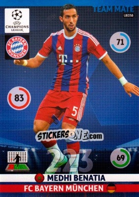 Sticker Medhi Benatia - UEFA Champions League 2014-2015. Adrenalyn XL n. UE038 - Panini