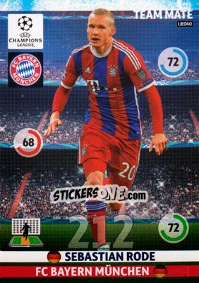 Sticker Sebastian Rode - UEFA Champions League 2014-2015. Adrenalyn XL n. UE040 - Panini