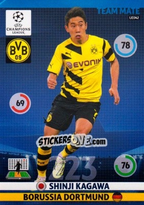 Sticker Shinji Kagawa - UEFA Champions League 2014-2015. Adrenalyn XL n. UE042 - Panini