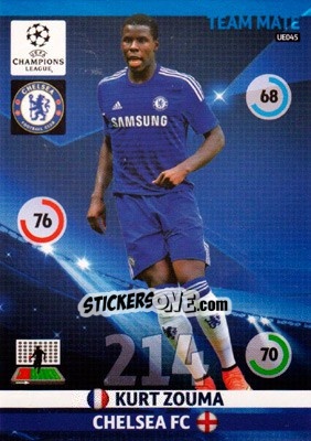Sticker Kurt Zouma - UEFA Champions League 2014-2015. Adrenalyn XL n. UE045 - Panini