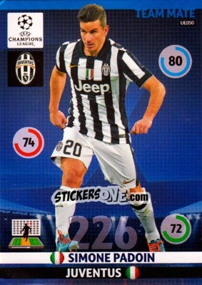 Cromo Simone Padoin - UEFA Champions League 2014-2015. Adrenalyn XL - Panini