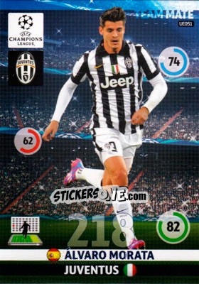 Sticker Alvaro Morata - UEFA Champions League 2014-2015. Adrenalyn XL n. UE051 - Panini