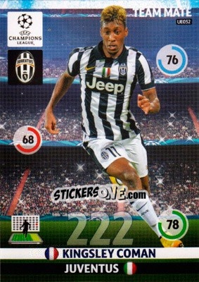 Sticker Kingsley Coman - UEFA Champions League 2014-2015. Adrenalyn XL n. UE052 - Panini