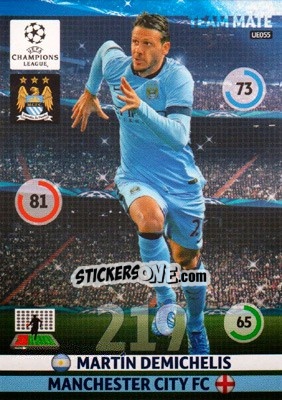 Figurina Martin Demichelis - UEFA Champions League 2014-2015. Adrenalyn XL - Panini