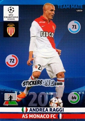 Sticker Andrea Raggi - UEFA Champions League 2014-2015. Adrenalyn XL n. UE058 - Panini