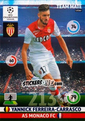 Sticker Yannick Ferreira-Carrasco - UEFA Champions League 2014-2015. Adrenalyn XL n. UE060 - Panini