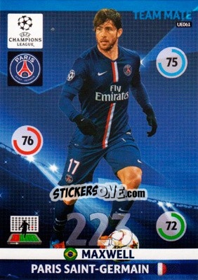 Sticker Maxwell - UEFA Champions League 2014-2015. Adrenalyn XL n. UE061 - Panini