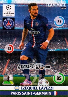 Sticker Ezequiel Lavezzi - UEFA Champions League 2014-2015. Adrenalyn XL n. UE064 - Panini