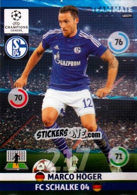 Sticker Marco Höger - UEFA Champions League 2014-2015. Adrenalyn XL - Panini