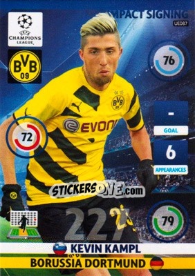 Sticker Kevin Kampl - UEFA Champions League 2014-2015. Adrenalyn XL n. UE087 - Panini