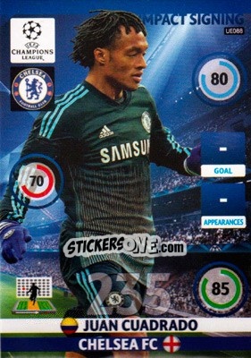 Sticker Juan Cuadrado - UEFA Champions League 2014-2015. Adrenalyn XL n. UE088 - Panini