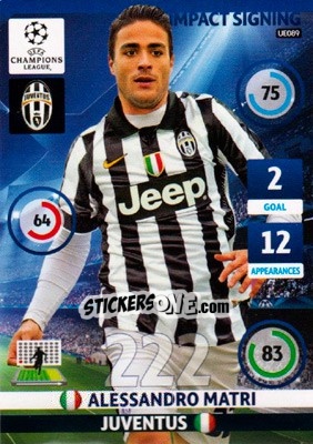 Sticker Alessandro Matri - UEFA Champions League 2014-2015. Adrenalyn XL - Panini