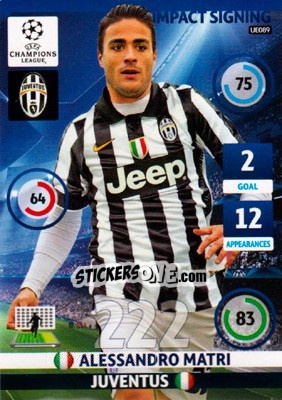 Sticker Alessandro Matri - UEFA Champions League 2014-2015. Adrenalyn XL n. UE089 - Panini