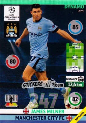 Sticker James Milner - UEFA Champions League 2014-2015. Adrenalyn XL n. UE096 - Panini