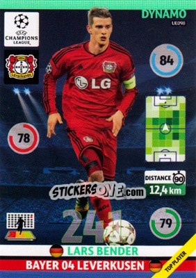 Sticker Lars Bender - UEFA Champions League 2014-2015. Adrenalyn XL n. UE098 - Panini