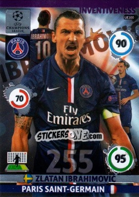 Sticker Zlatan Ibrahimovic - UEFA Champions League 2014-2015. Adrenalyn XL n. UE100 - Panini