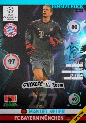 Sticker Manuel Neuer - UEFA Champions League 2014-2015. Adrenalyn XL n. UE101 - Panini