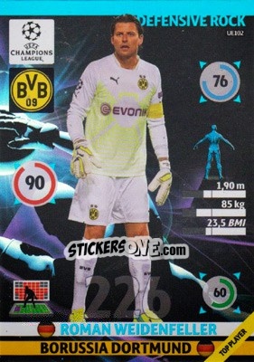 Sticker Roman Weidenfeller - UEFA Champions League 2014-2015. Adrenalyn XL n. UE102 - Panini