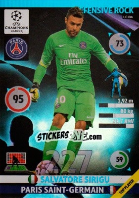 Figurina Salvatore Sirigu - UEFA Champions League 2014-2015. Adrenalyn XL - Panini