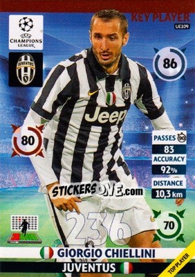 Sticker Giorgio Chiellini - UEFA Champions League 2014-2015. Adrenalyn XL n. UE109 - Panini