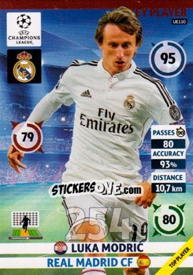 Sticker Luka Modric - UEFA Champions League 2014-2015. Adrenalyn XL n. UE110 - Panini