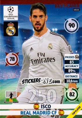 Sticker Isco - UEFA Champions League 2014-2015. Adrenalyn XL n. UE111 - Panini