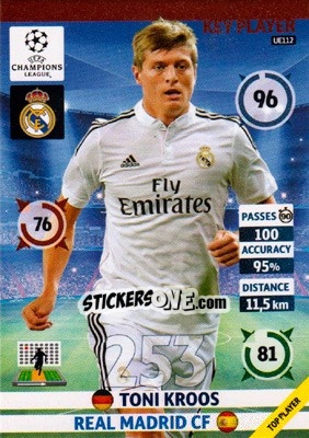 Sticker Toni Kroos - UEFA Champions League 2014-2015. Adrenalyn XL - Panini