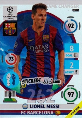 Sticker Lionel Messi - UEFA Champions League 2014-2015. Adrenalyn XL n. UE113 - Panini